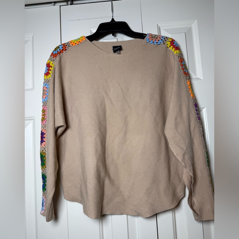 Aaeda granny square crochet sleeve‎ dolman sweater